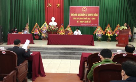 HĐND xã Khuyến Nông  khóa XVII,  nhiệm kỳ 2021-2026 tổ chức kỳ họp thứ 4.