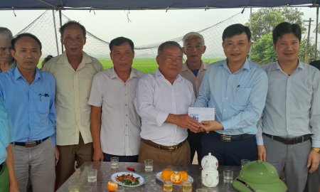 Lễ khởi công động thổ xây dựng nhà văn hóa thôn Niệm Trung, xã Khuyến Nông